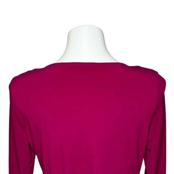 Ivanka Trump magenta long sleeve wrap blouse size M - Picture 8 of 13